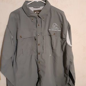 Drake Clothing Company Men's Ducks Unlimited LS Button Down Vented Shirt Size L